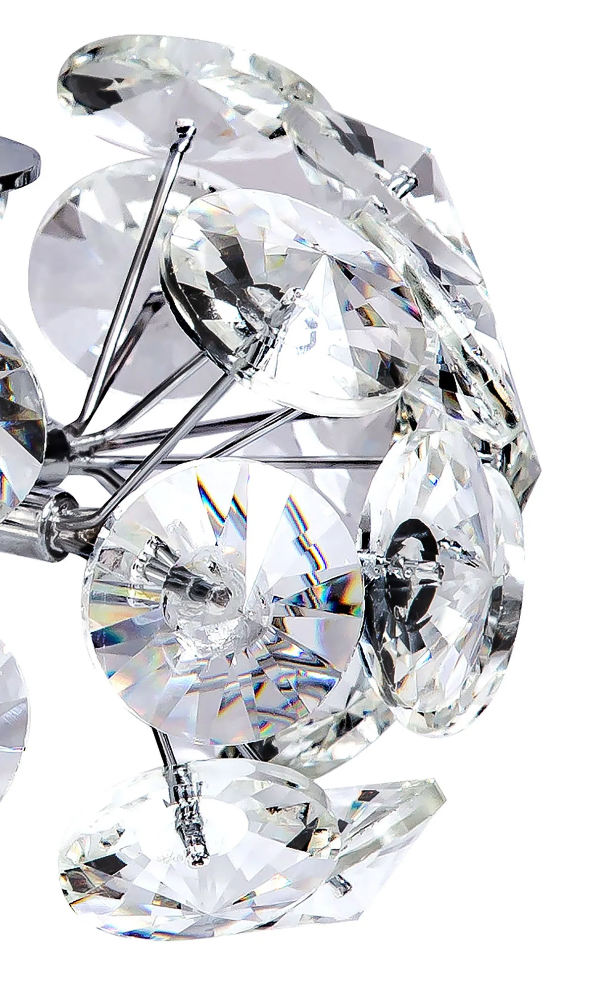Bespoke 13 Light Custom Chrome & Crystal Stairwell Pendant - ID 13783