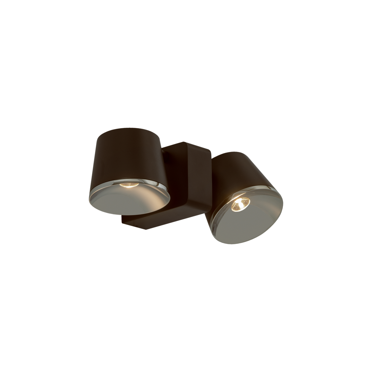 Halkin Modern Double LED Spotlight in Dark Brown With Silver Facia - ID 15136