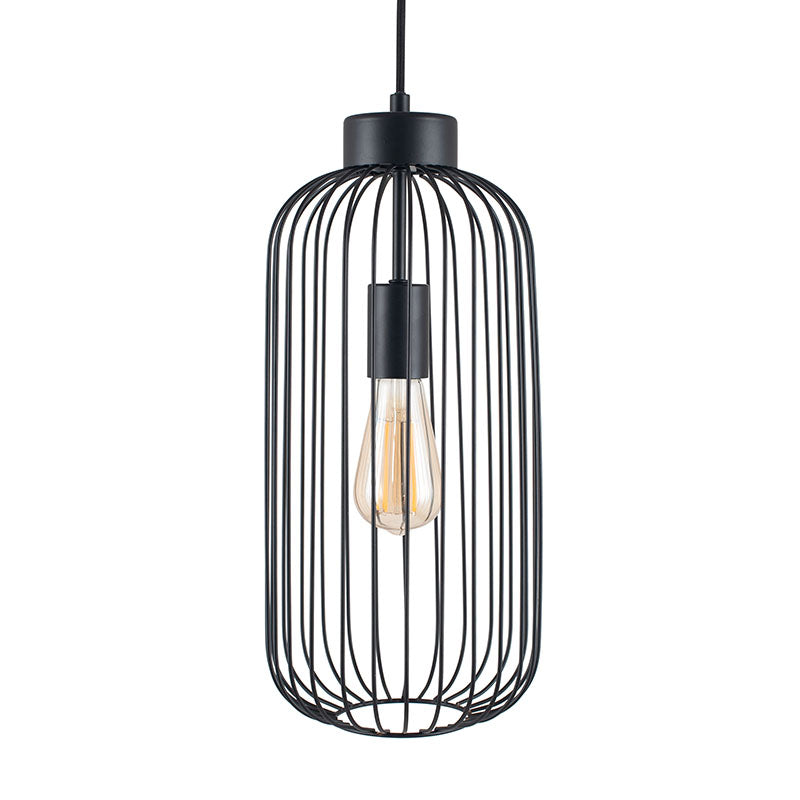Culbokie Matt Black Metal Long Wire Pendant - ID 9868