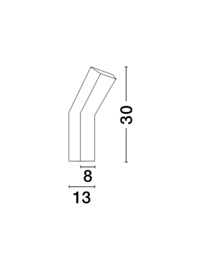 OTE Angled Up Light In White Gypsum - ID 10684
