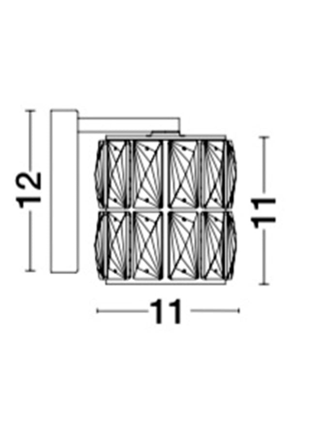 NIC Crystal & Chrome Aluminium 1 Light Single Wall Light - ID 10563