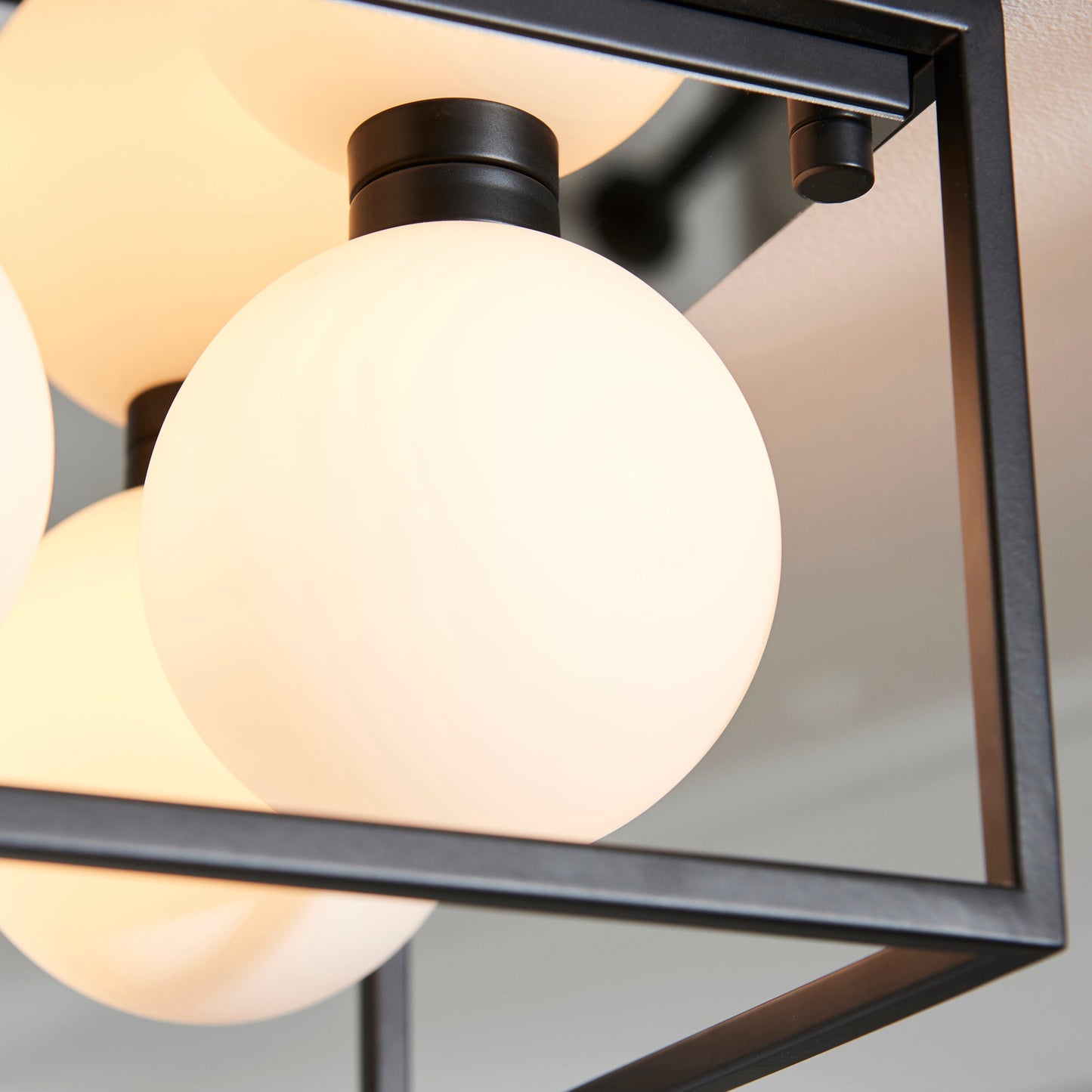 Angular Framed Square IP44 Semi-Flush Ceiling Light - ID 11668