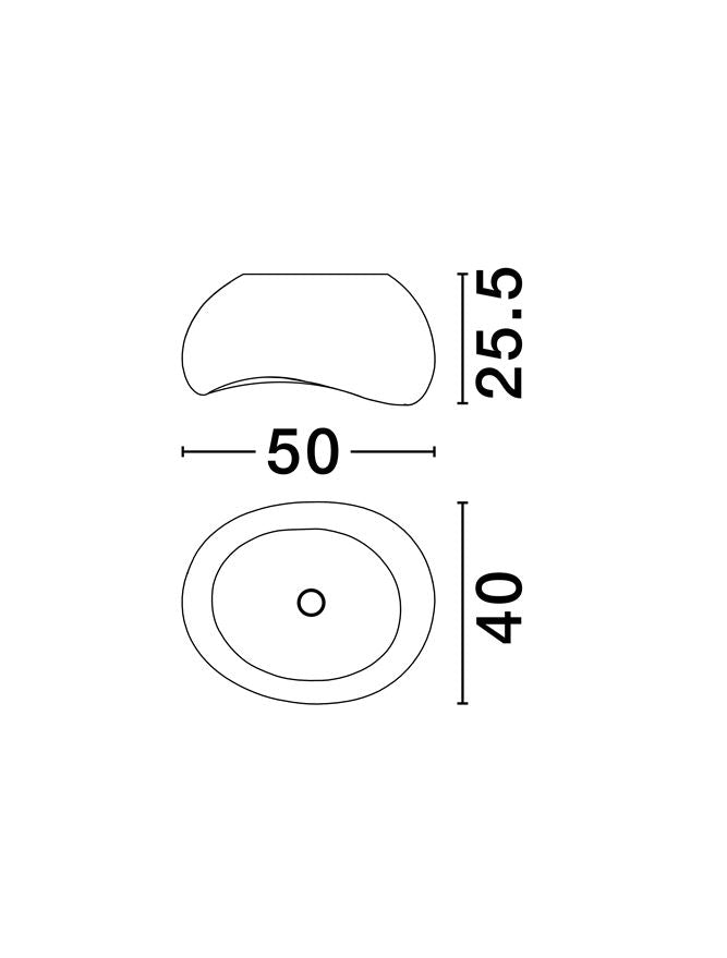 LEF Large Sandy White Polyurethane & Resin Quaver Flush Ceiling Light - ID 13569