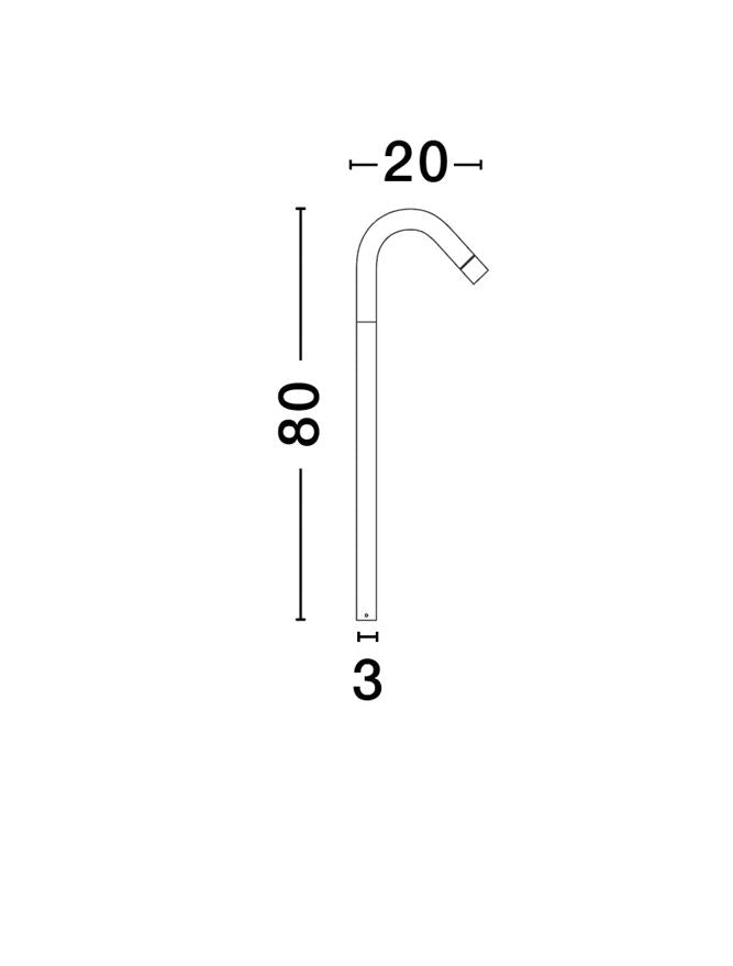 NL GLE Outdoor Contemporary Curved Pipe Light 80cm - ID 13131