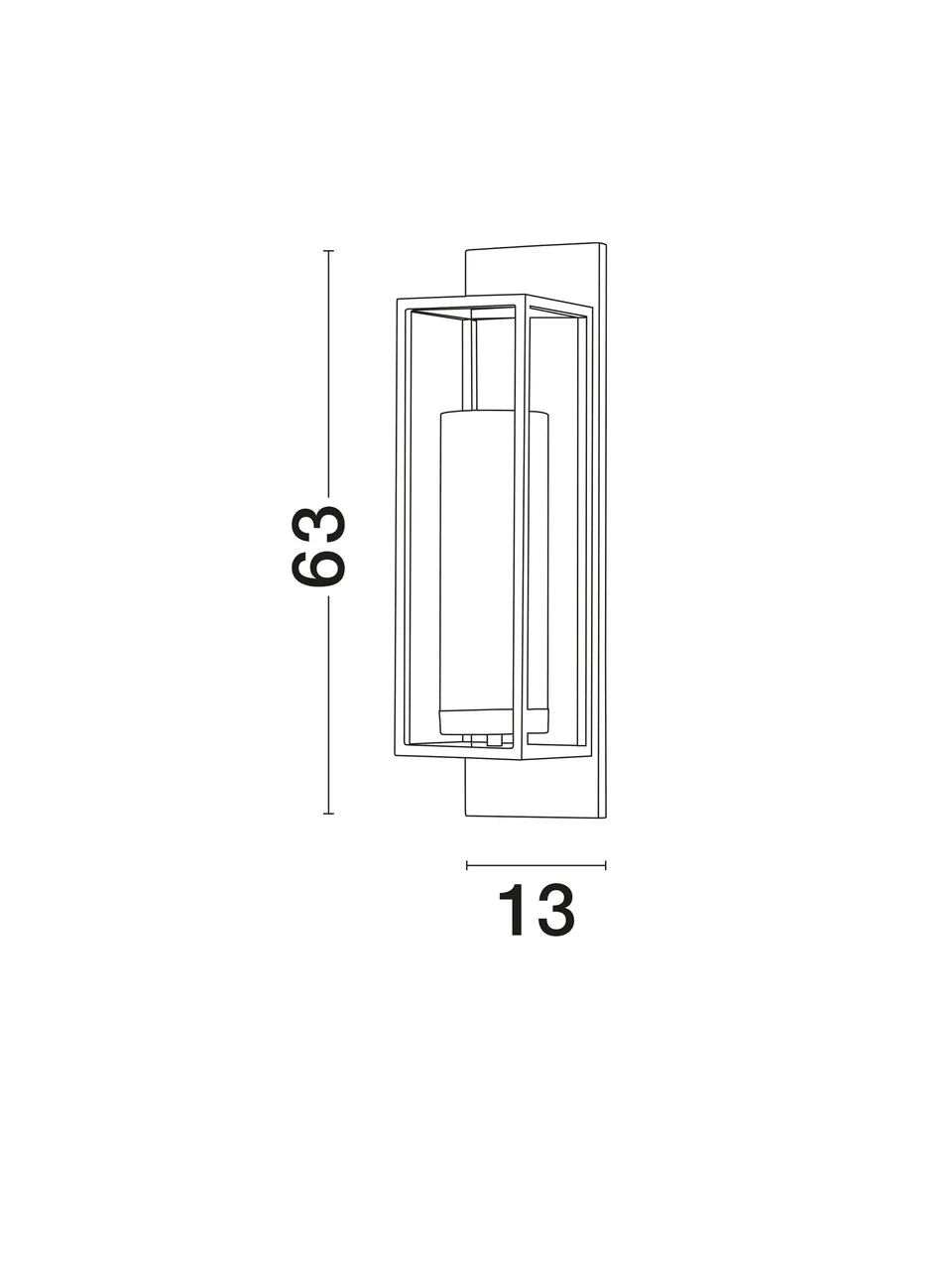 ULI Black & Opal Glass Wall Light - ID 14819