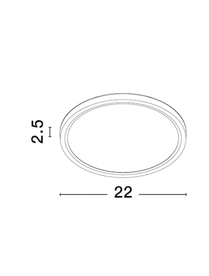 DIX Black 22cm Ultra-Slim LED Ceiling Light with Selectable CCT - ID 14580