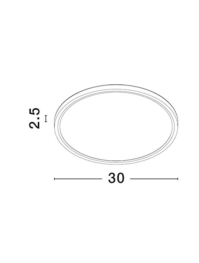DIX Black 30cm Ultra-Slim LED Ceiling Light with Selectable CCT - ID 14581