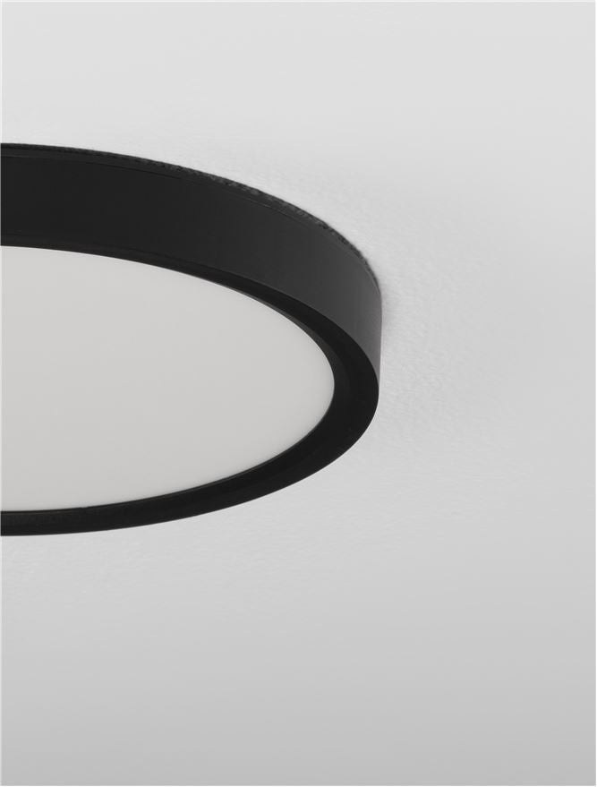 DIX Black 40cm Ultra-Slim LED Ceiling Light with Selectable CCT - ID 14582