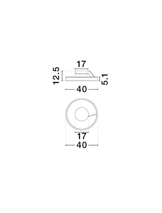 BIA Sandy White Dual LED Small 40cm Ring Semi-Flush - ID 14406