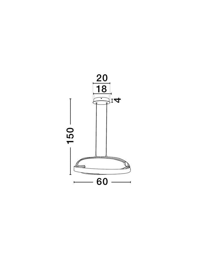 OLI Sandy White Twisted Ring LED Linear Pendant - ID 14403