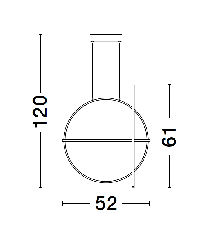 ART Gold Aluminium & Acrylic 3 Ring Pendant - ID 10091