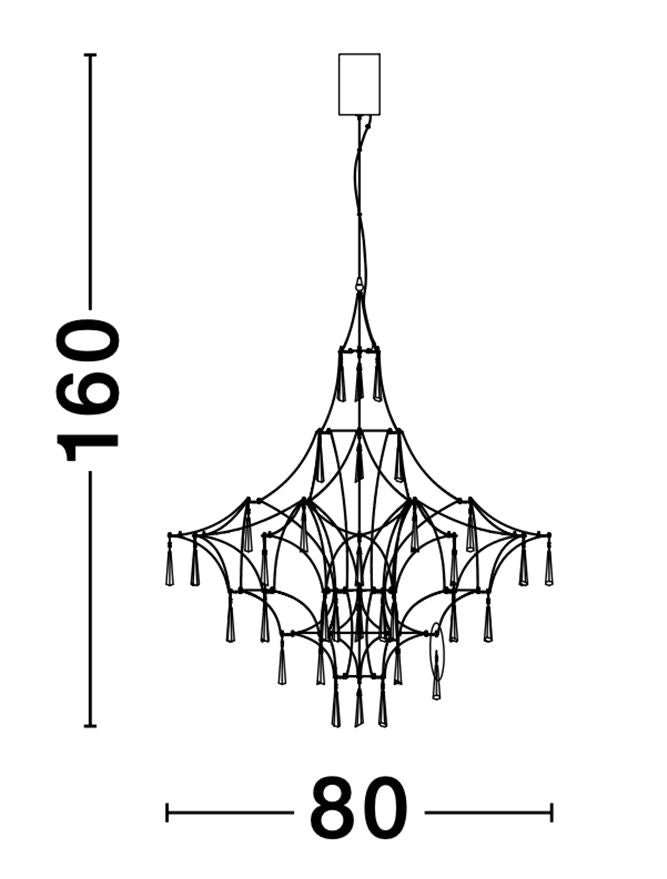 GOR Gold Wire Frame LED Chandelier - ID 10060