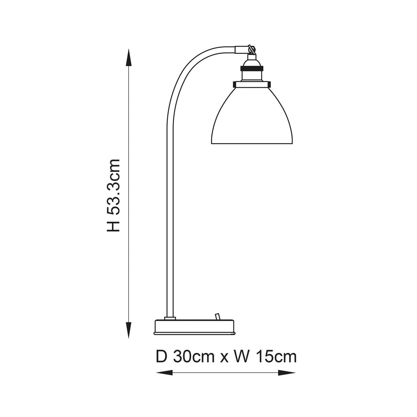 HAN Brushed Silver Table Lamp with Clear Glass Shade - ID 13012