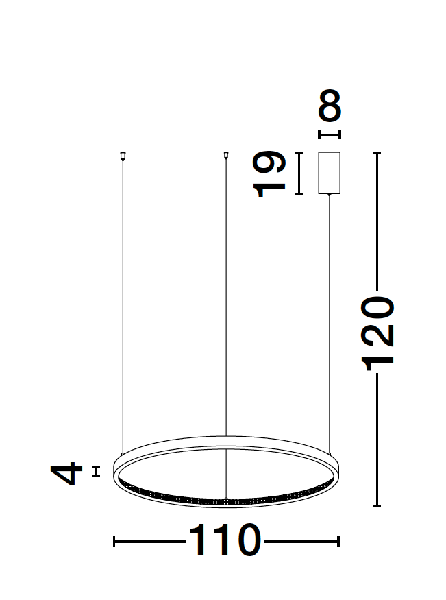 PRE Dimmable Gold & Acrylic Single Ring Pendant X-Large - ID 10068