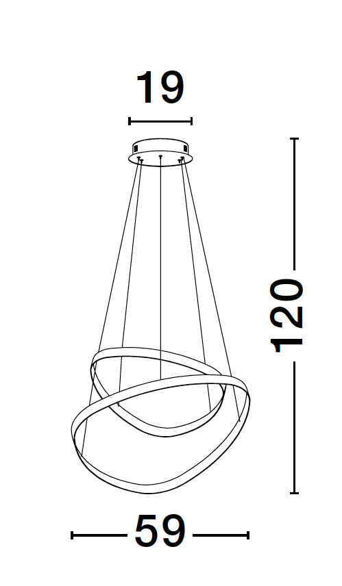 ARI Dimmable Sandy Black Aluminium & Acrylic Double Ring Pendant - ID 10222