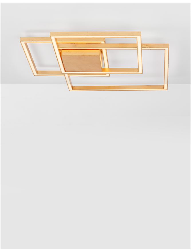 BIL Golden Leaf Aluminium & Acrylic Right Angle Medium Ceiling Light - ID 10574