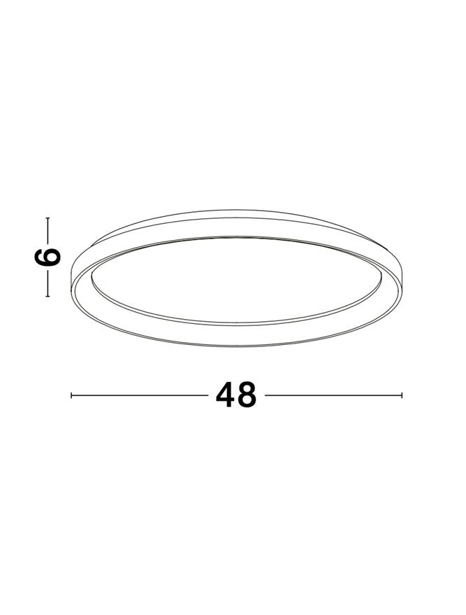 PER Dimmable Sandy White Aluminium & Acrylic 2700k Thin 48cm Ring Flush Medium - ID 14590