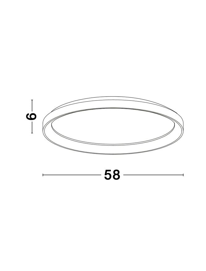 PER Dimmable Sandy White Aluminium & Acrylic 2700k Thin 58cm Ring Flush Large - ID 14592