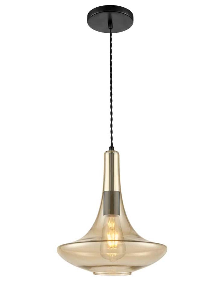 Amber Glass Finish Tagine Pendant - 14424