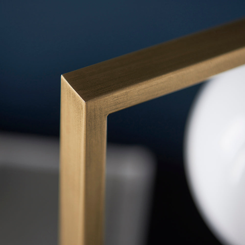 Geometric Brushed Gold & Opal Glass Table Lamp - ID 11115