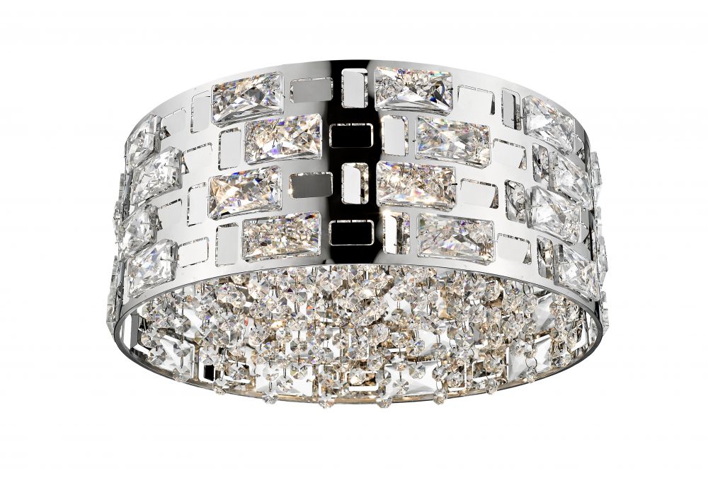 DIR Chrome & Crystal 5 x G9 Flush Ceiling Light - ID 11195