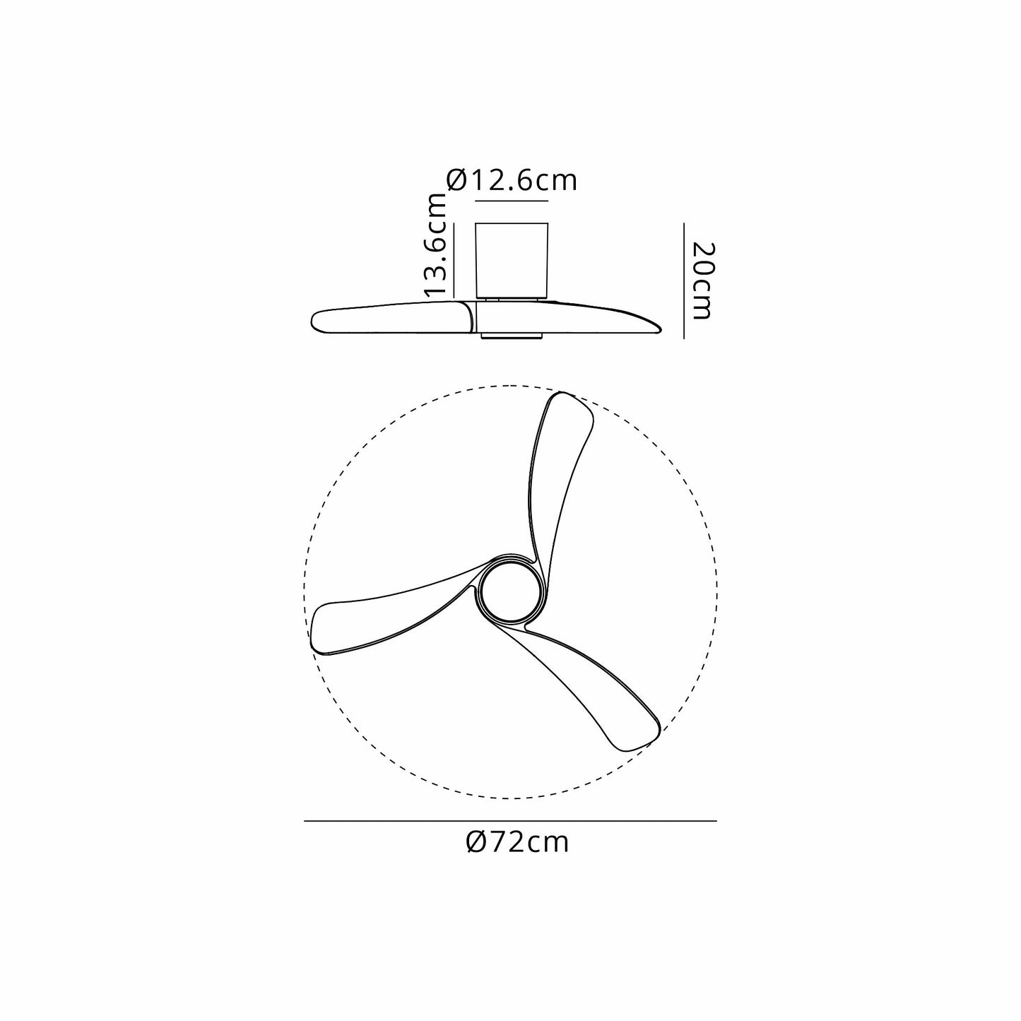 COL 72cm Ceiling Fan in White with Fair Wood Blades - ID 14680