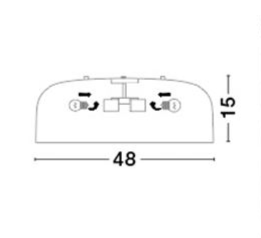 Steel & Acrylic Matt Black Flush Ceiling Light - ID 7381