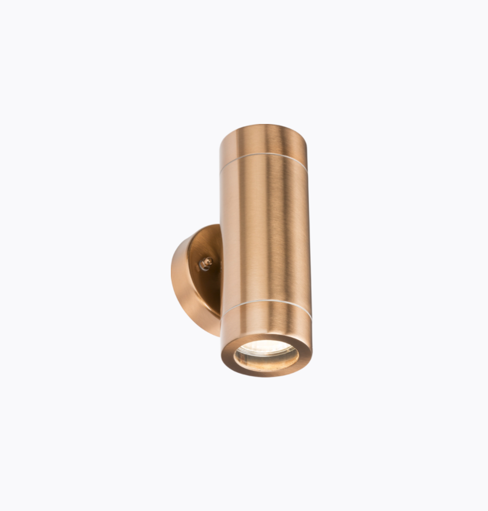 Brushed Copper GU10 Up/Down Outdoor Wall Light - ID 8482