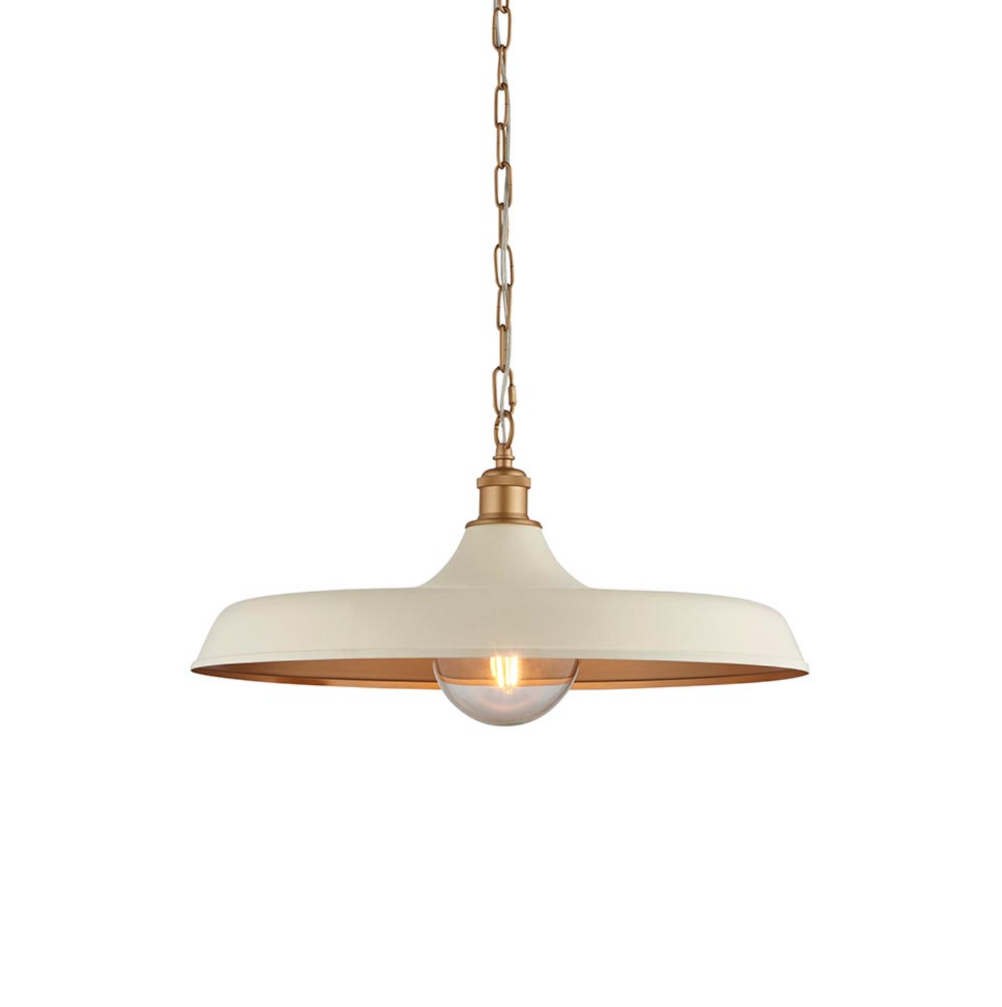 Mid-Century Pendant, Matt Warm White and Satin Gold - ID 12520
