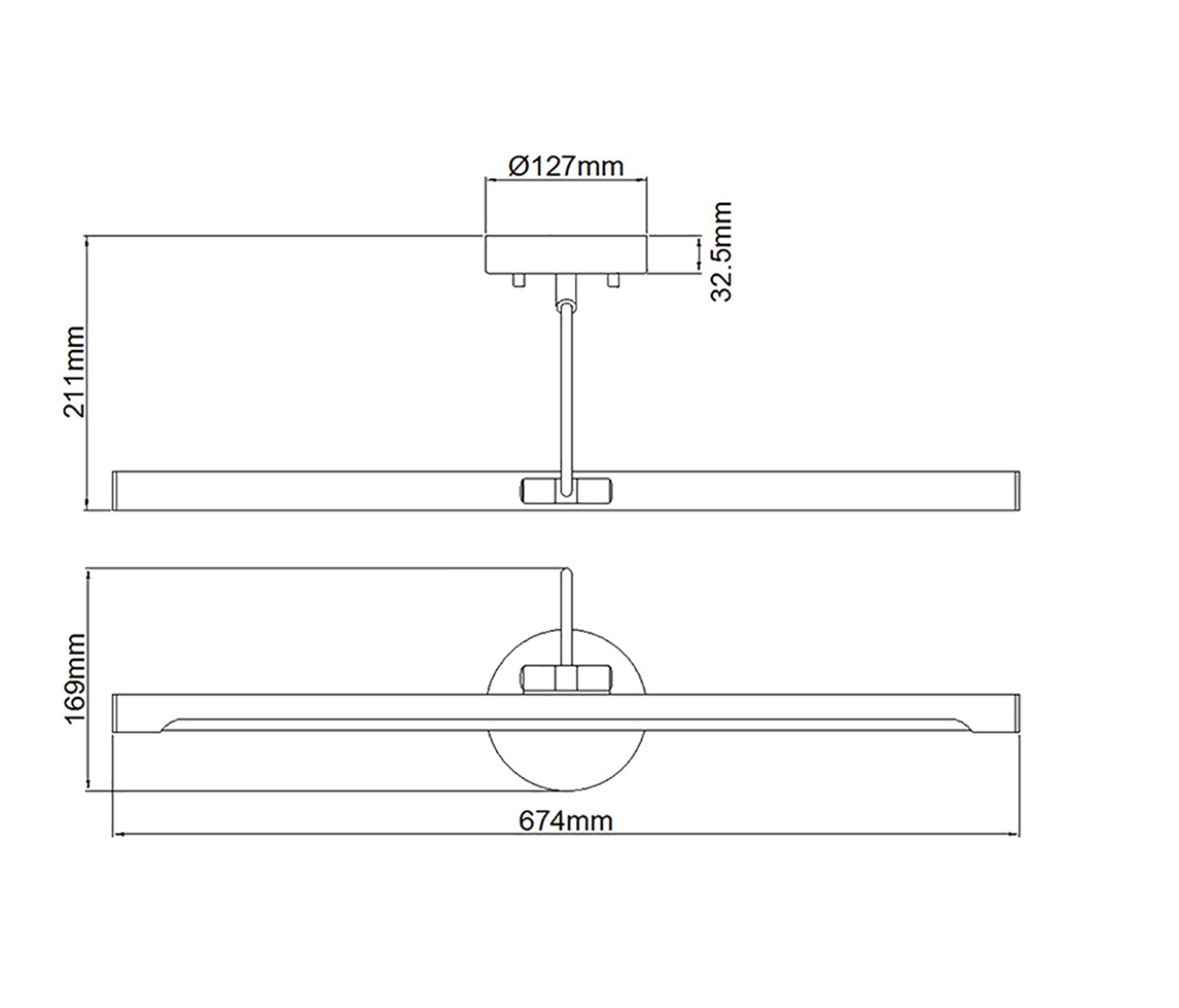 Cubitt Large Picture Light Dimentions