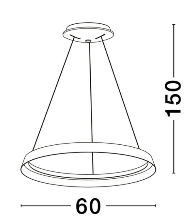 NL Ormie Brushed Coffee Ring Pendant 60cm - ID 14613
