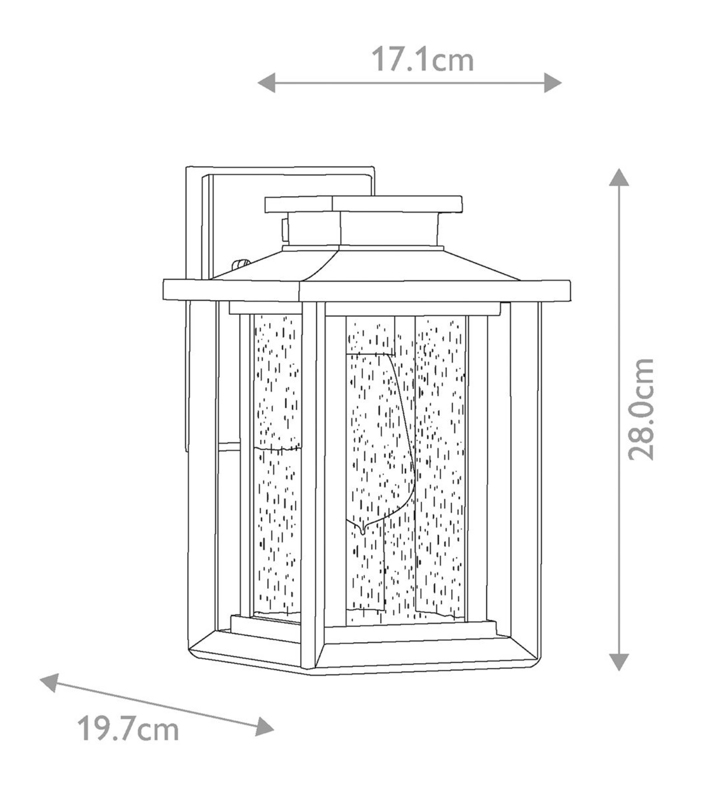 Evelyn Small Black Exterior Wall Lantern - ID 14639