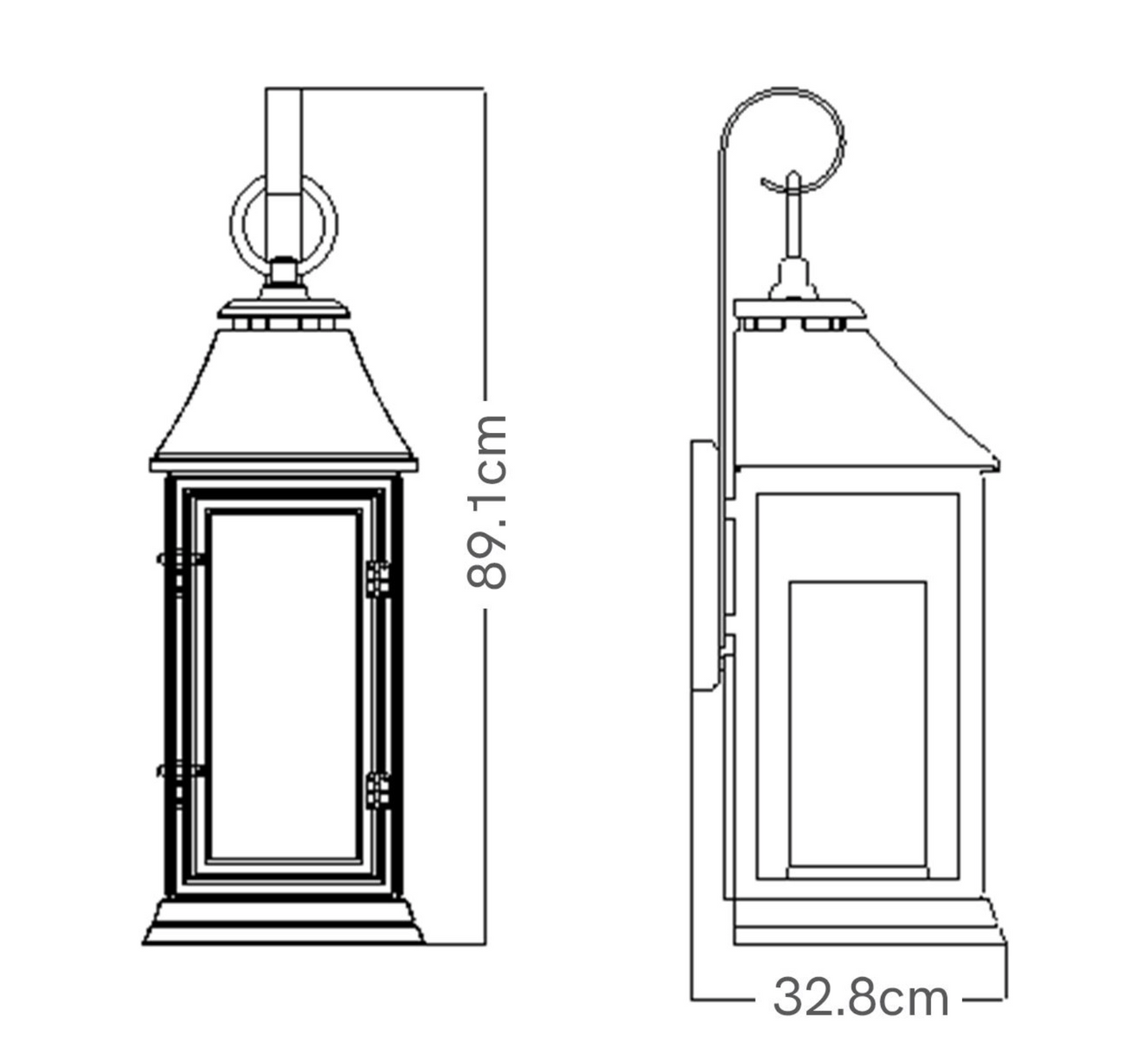 Herd Weathered Zinc Extra Large Exterior Wall Lantern - ID 14650