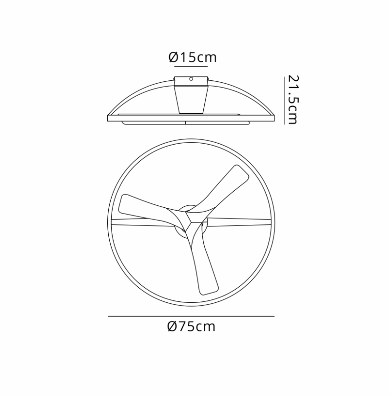 Everest Small White/Wood Ceiling Fan - ID 14669