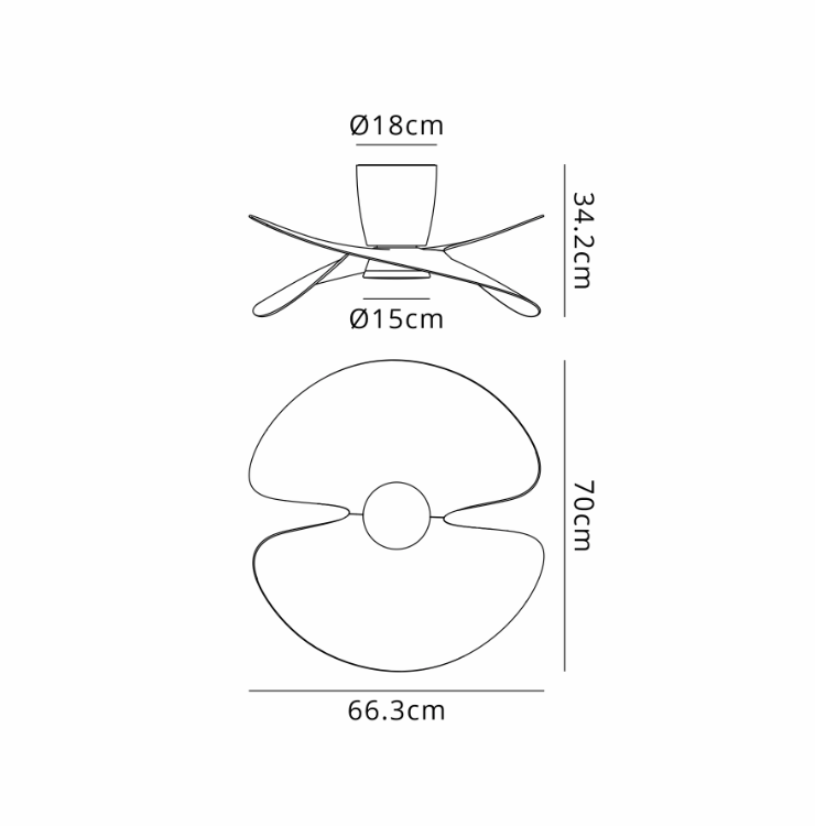 River 70cm White 18W LED Ceiling Fan - ID 14704