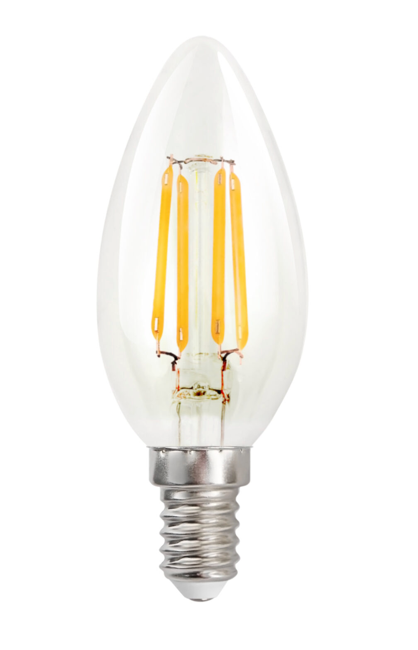 Clear Candle Lamp Warm White 2700K 4W E14 Dimmable - ID 13024