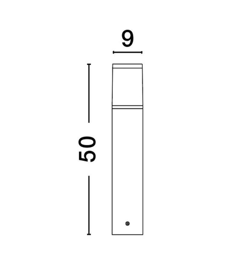 Etrest 50cm Dark Anthracite Exterior Bollard- ID 14731