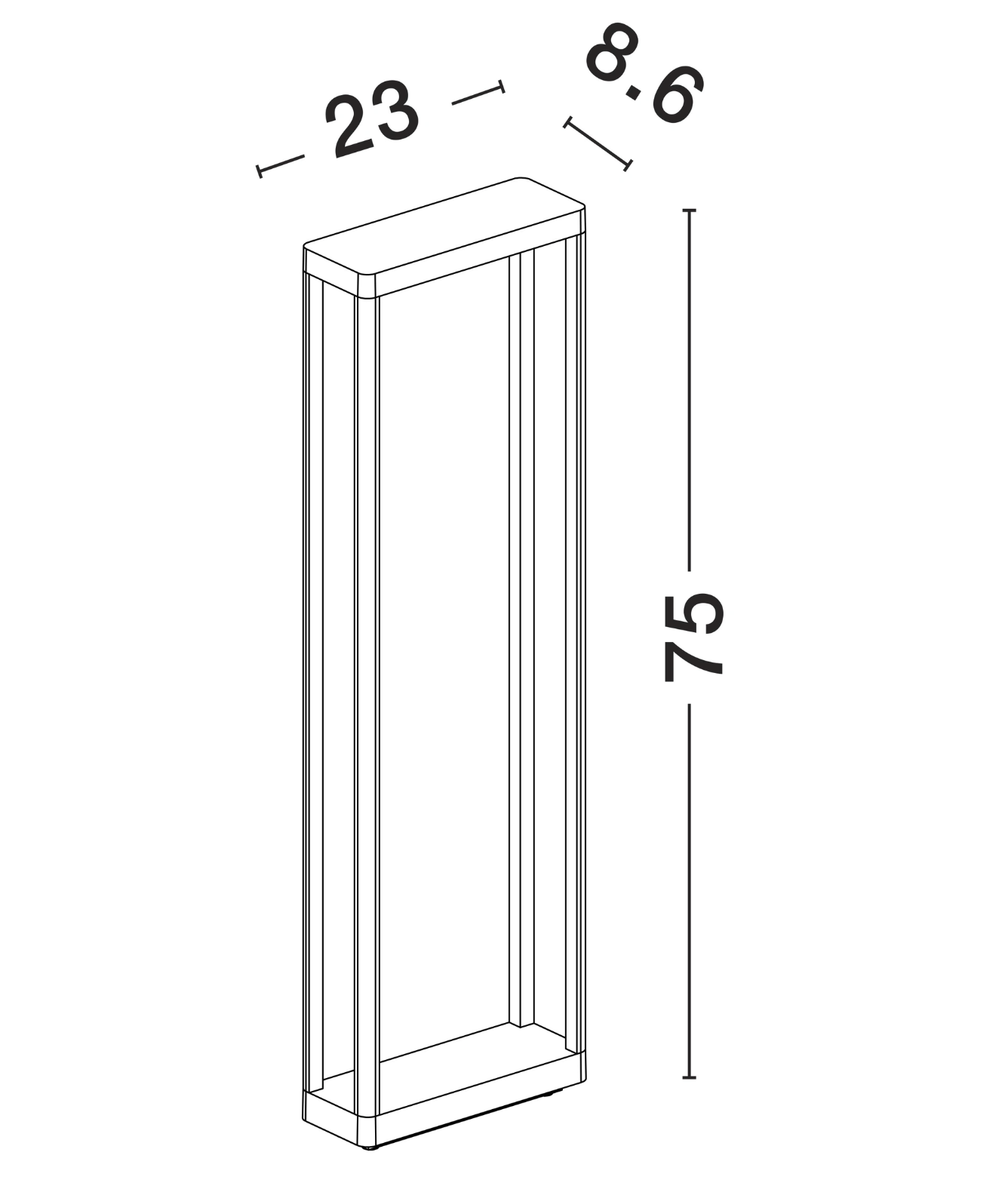 Dirac Large Dark Anthracite Exterior 8W Box Bollard - ID 14753