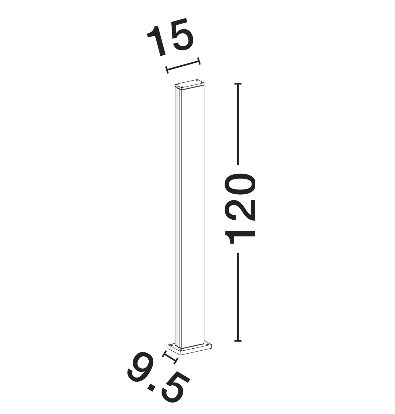 Sabre 120cm Minimalistic Dark Anthracite Exterior Bollard - ID 14758