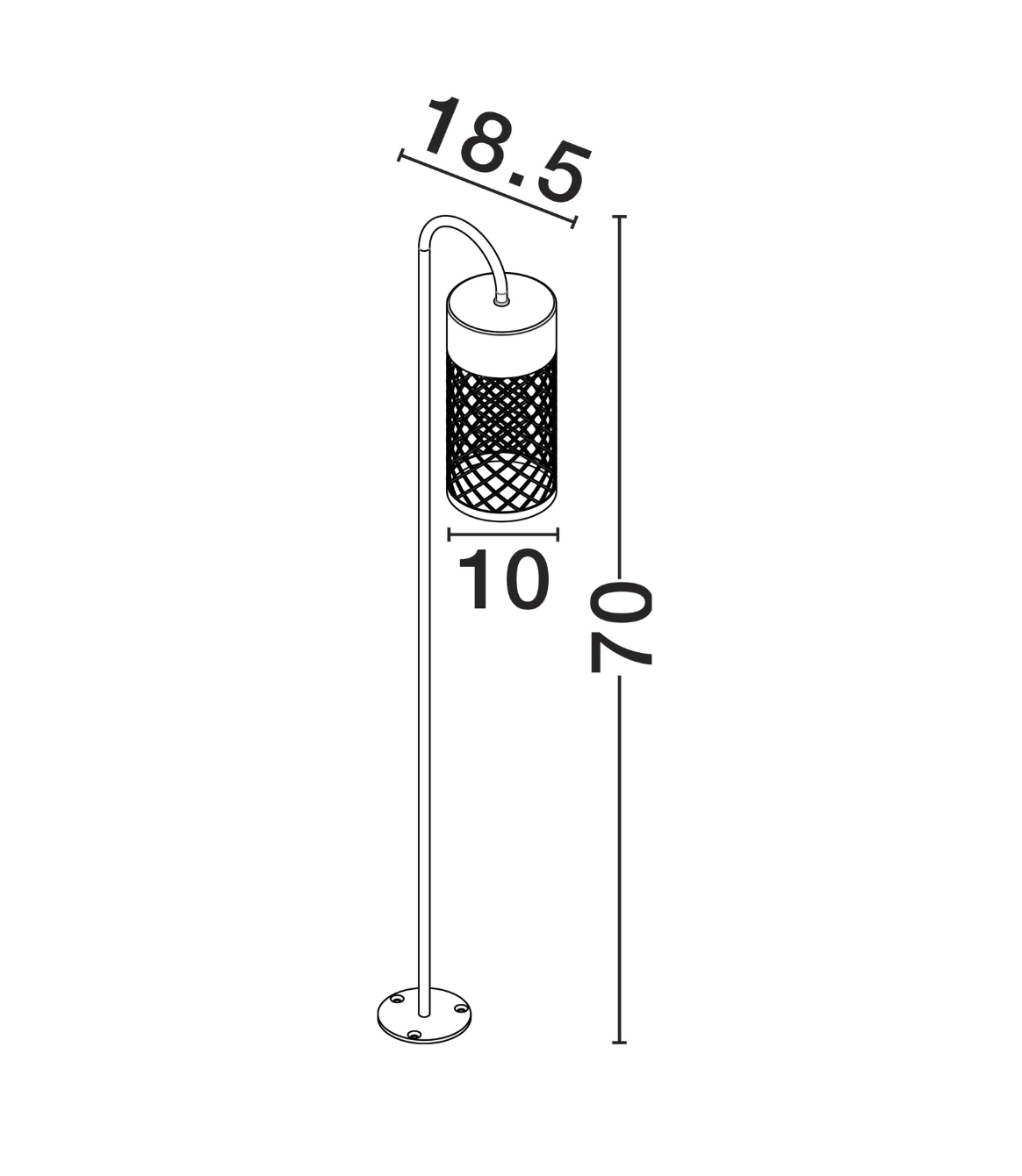 Crue 70cm Sandy Black Intwined Metal Exterior Bollard - ID 14772