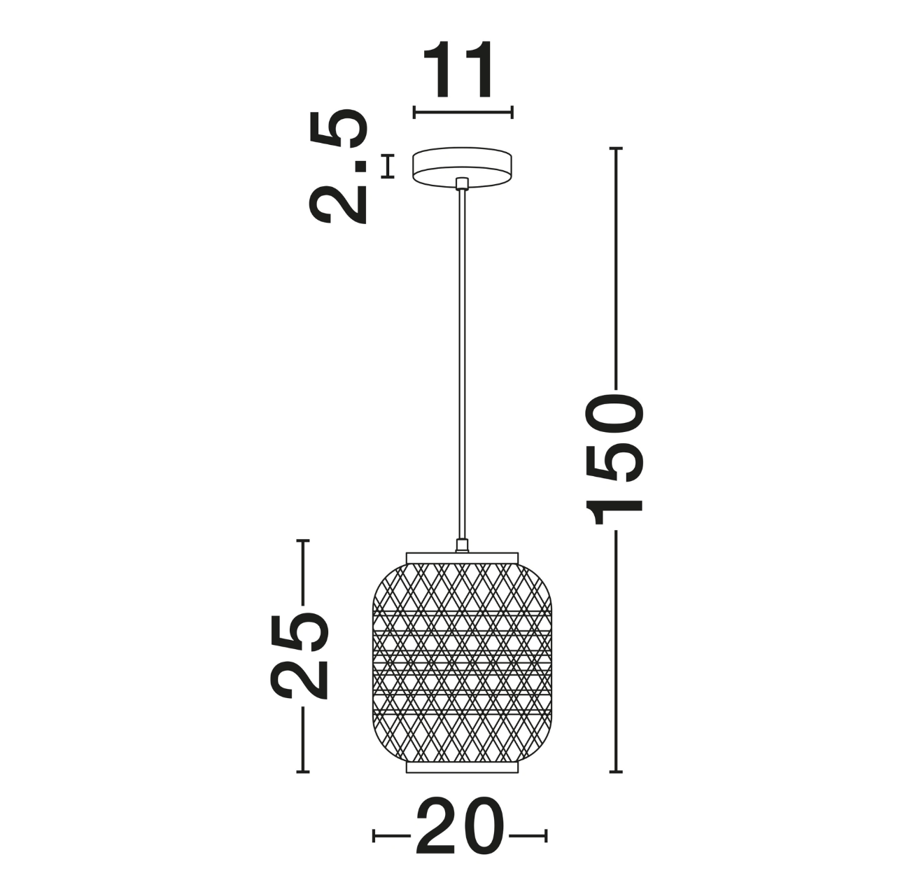 Aires Diffused Rattan Ø20cm Shade Pendant - ID 14809