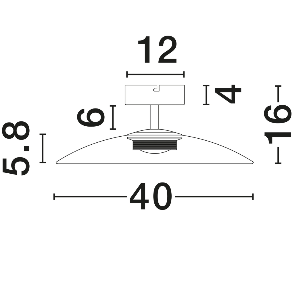Life Flush 40cm Smoked Glass Disc Light - ID 14834