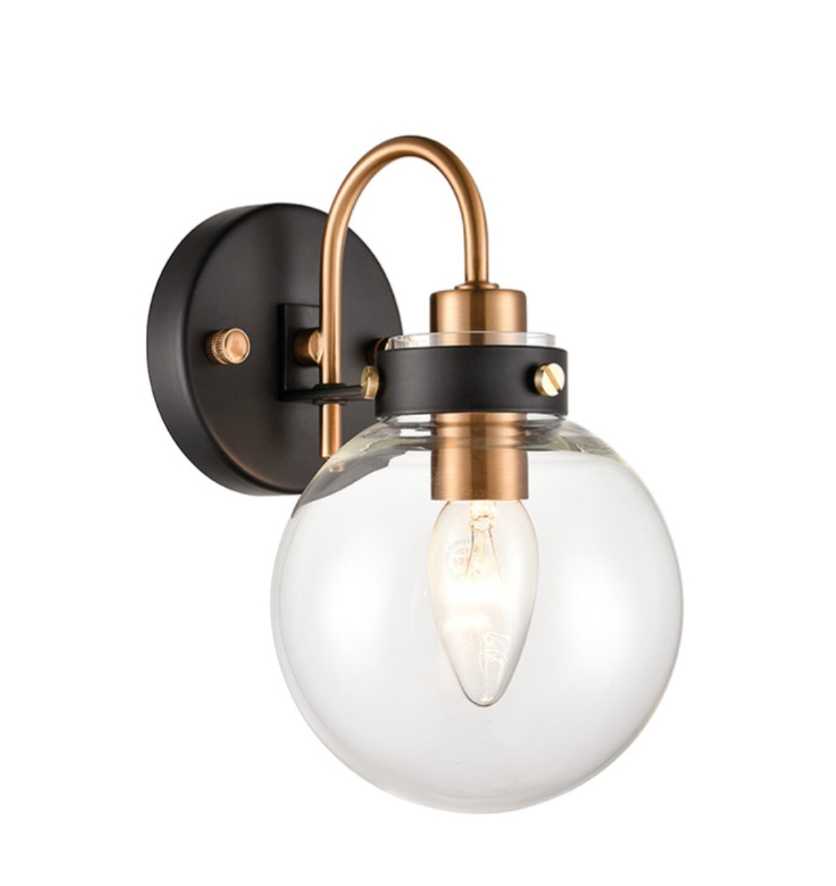 Black and Gold Armed Globe Wall Light - ID 14893