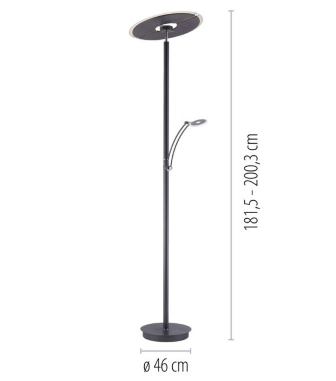 TRUM Adjustable Anthracite Mother and Child Floor Lamp - ID 14965