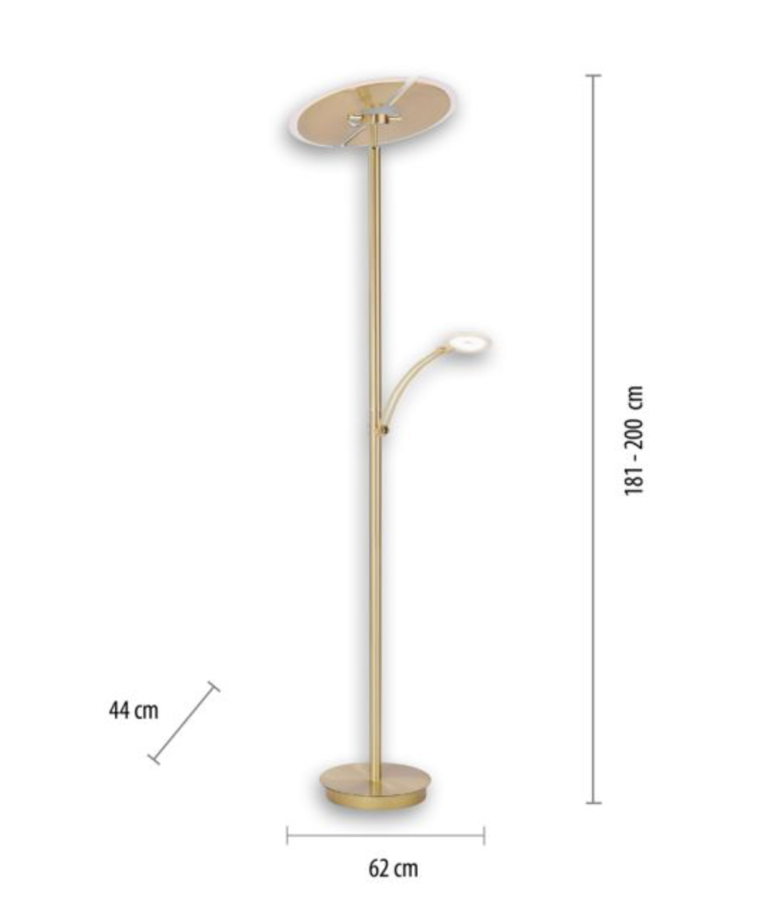 TRUM Adjustable Brass Mother and Child Floor Lamp - ID 14967