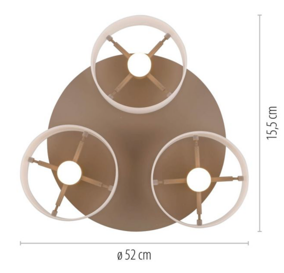 MAKI Sand LED 3 Light Flush Ceiling Light - ID 14974