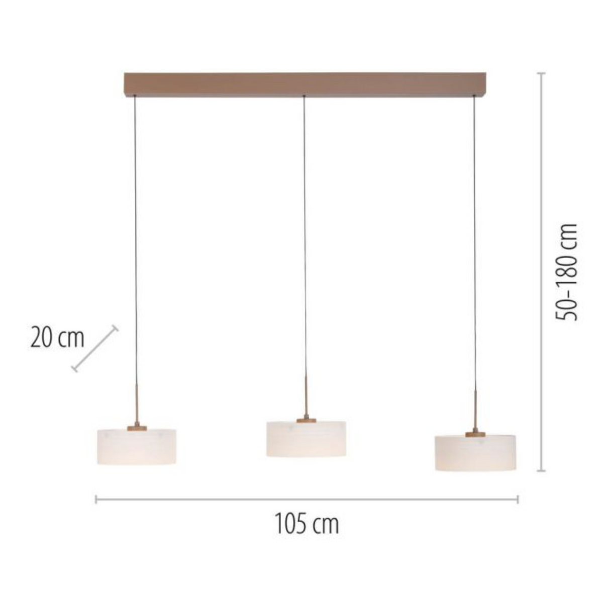 MAKI Sand LED Linear 3-Light Pendant - ID 14979