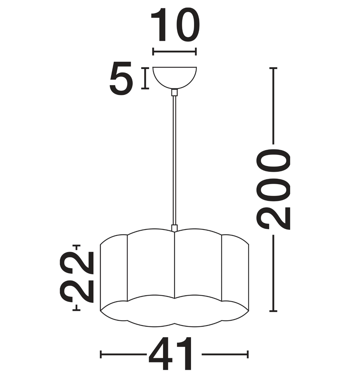 OSY Scalloped Grey Single Pendant - ID 15084