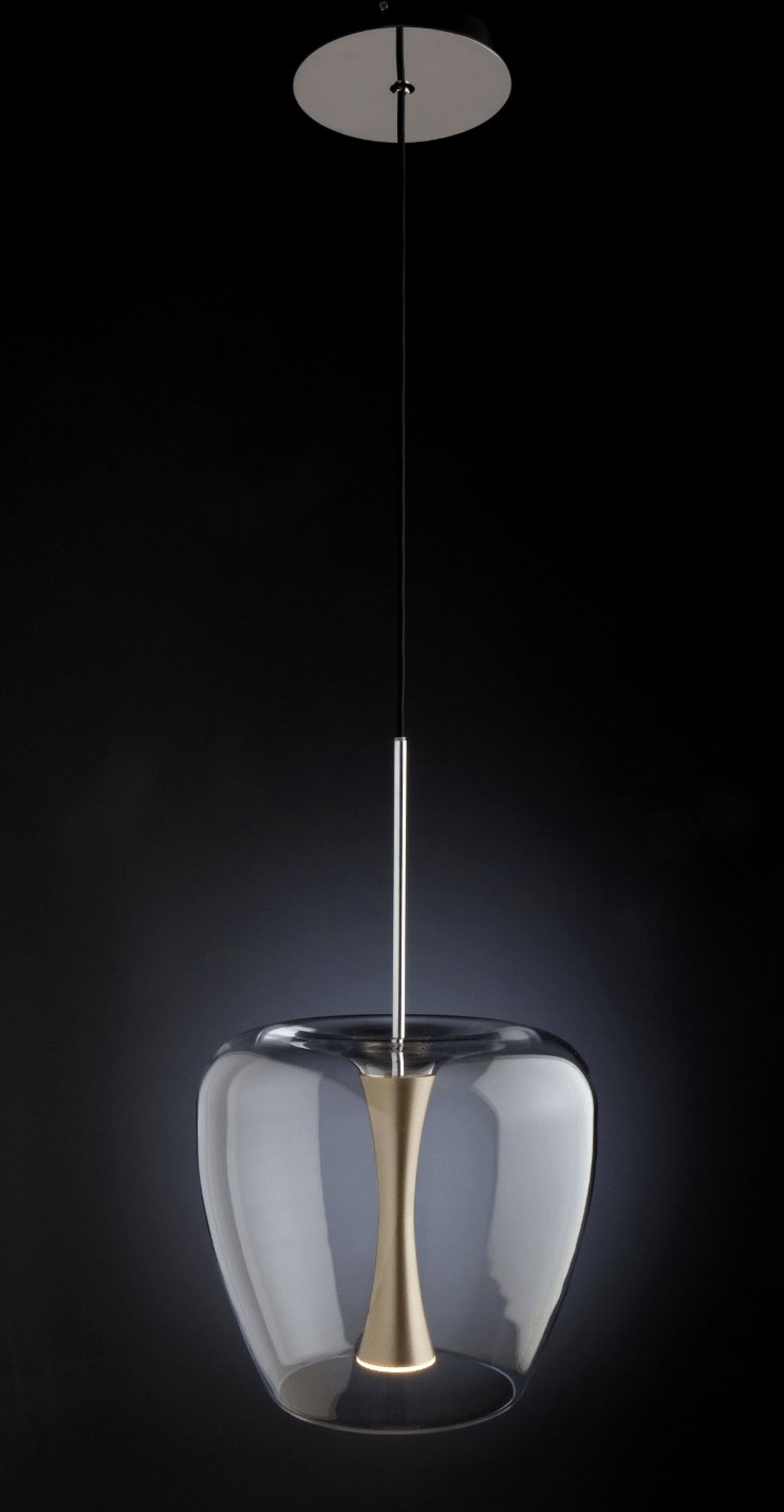 Quasar Apple Mood Suspension 30 Clear Glass Pendant Brass - ID 8983