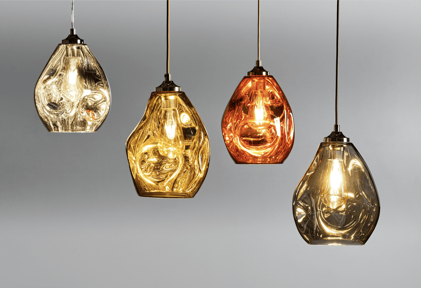 Hague Spun Glass Single Pendant In Smoked - ID 9098